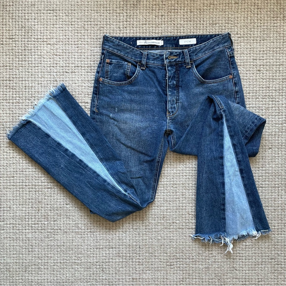 Pilcro Jeans Two-Tone Frayed Hem